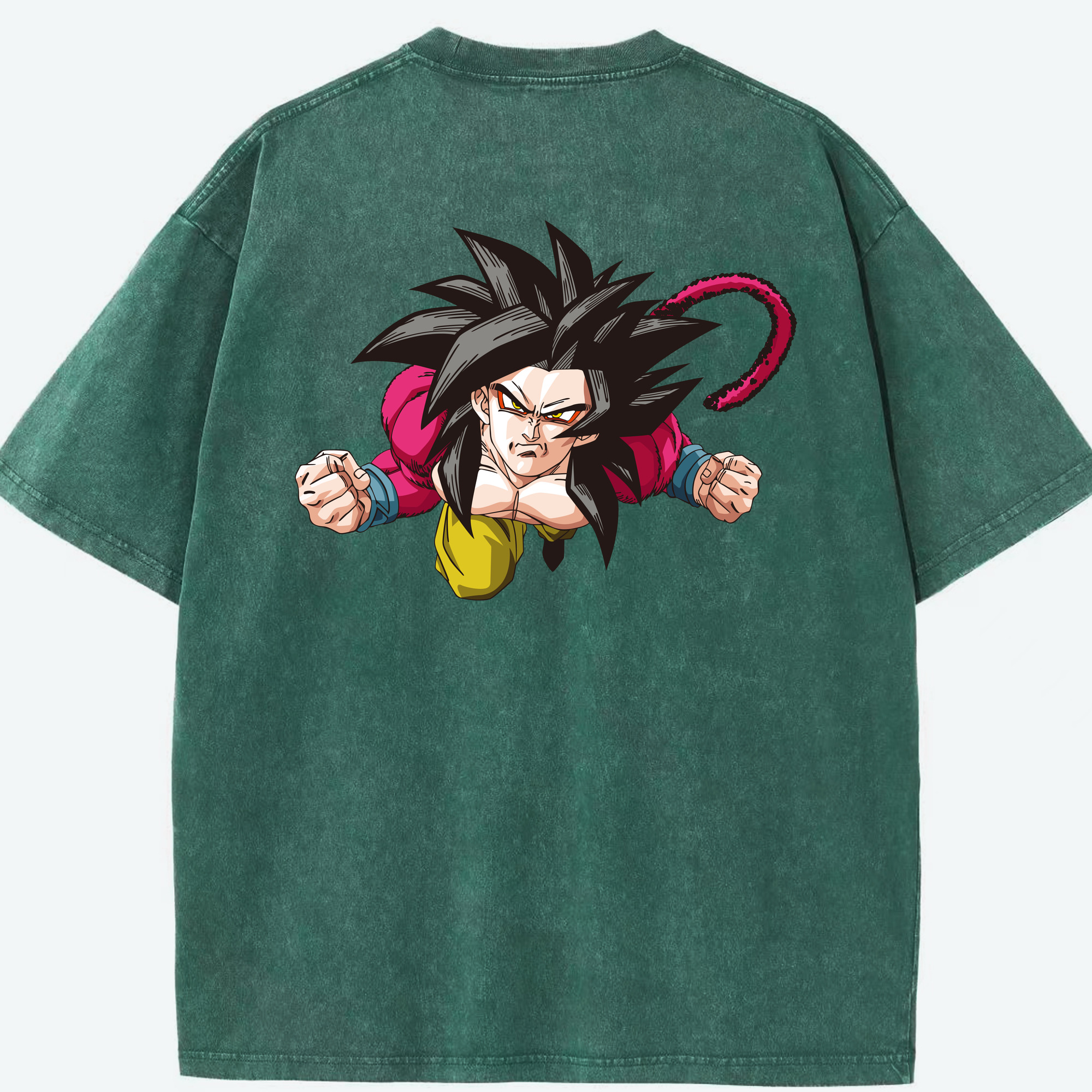 （画像用） ドラゴンボール 孫悟空（そん ごくう）Son Goku カカロット DRAGON BALL Kakarotto 綿100% ヴィンテージ風 半袖Tシャツ（背面プリント）